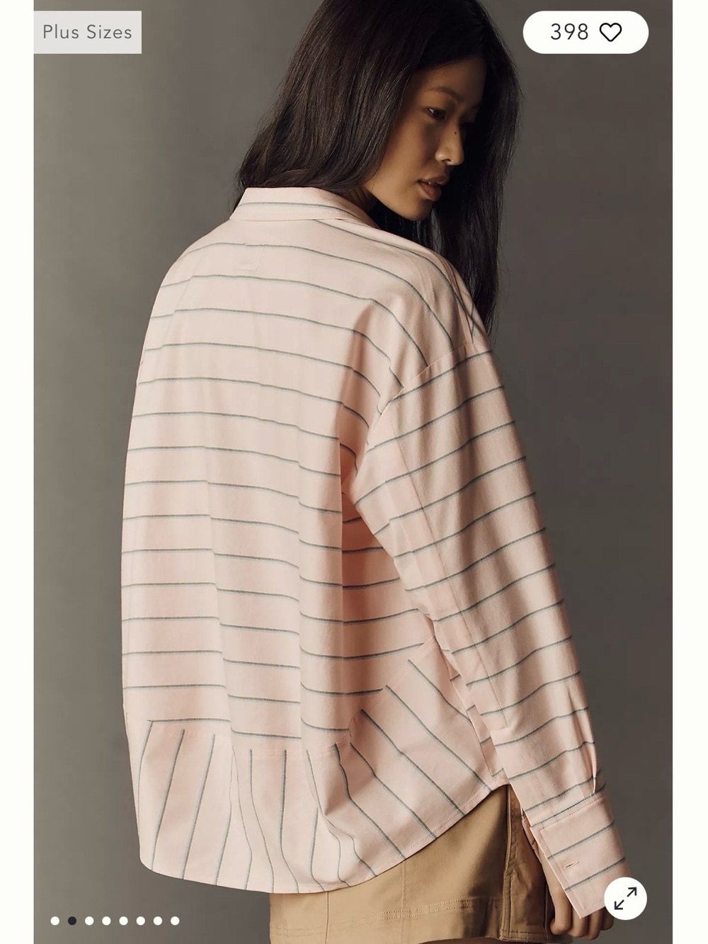 Anthropologie Maeve Light Pink Striped Button-Up Shirt